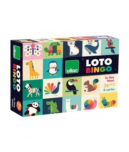 Loto en bois - Animaux arc-en-ciel
