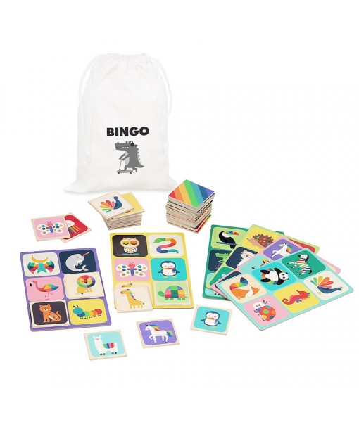 Loto en bois - Animaux arc-en-ciel