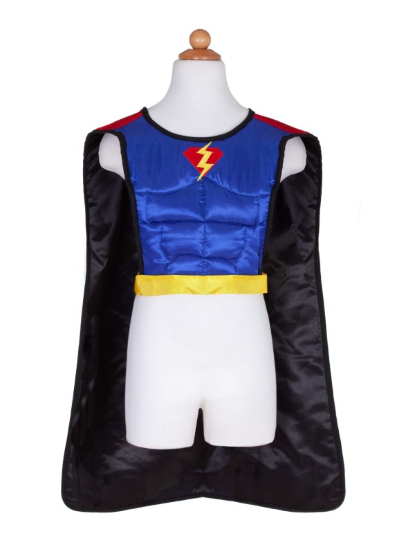 Costume super heros réversible masque et cape 4-7 ans