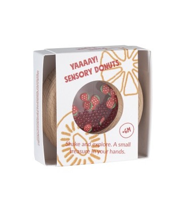 Hochet donut sensoriel fraises