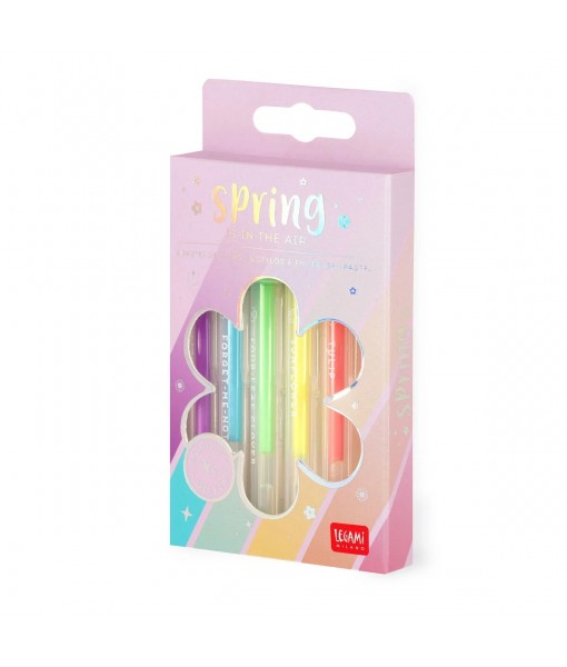 6 mini stylos encre gel pastel