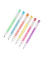6 mini stylos encre gel pastel