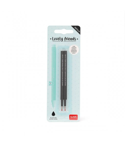 2 recharges stylo encre gel animal déco - noir