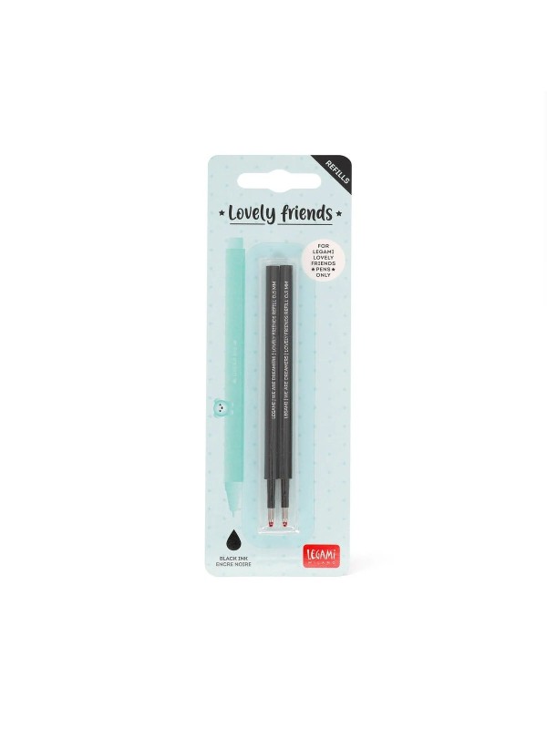 2 recharges stylo encre gel animal déco - noir