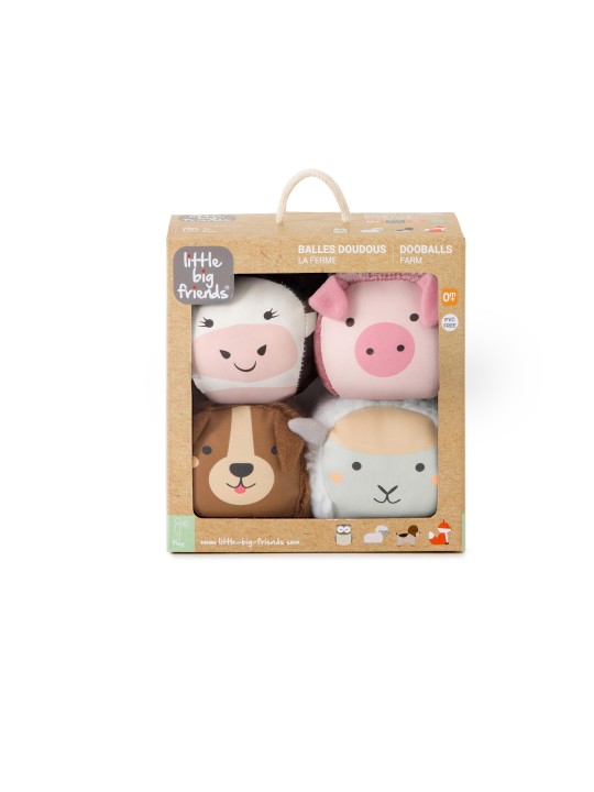 Les Dooballs - Set de 4 balles doudous - Ferme