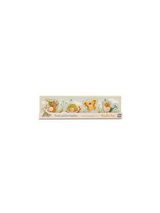 Puzzle encastrable 4 animaux Trois petits lapins