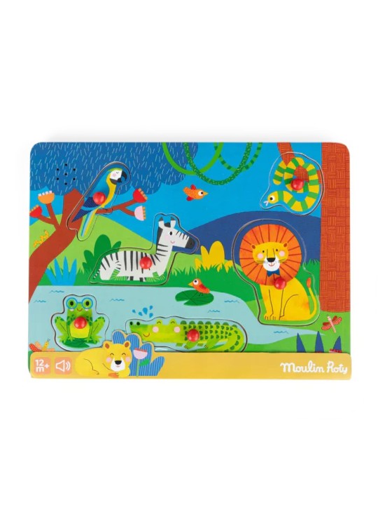 Puzzle sonore en bois animaux Les Toupitis