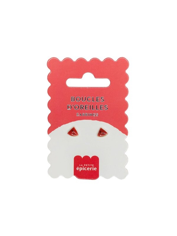 Boucles d'oreille en porcelaine - Pastèque