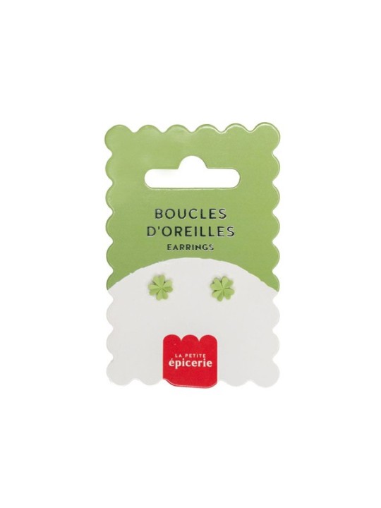 Boucles d'oreille en porcelaine - Trèfle