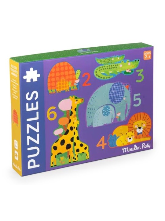 Puzzles évolutifs animaux 2 à 6 pièces Les Toupitis