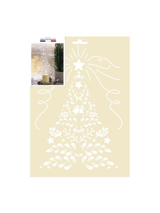 Pochoir A4 - Sapin floral