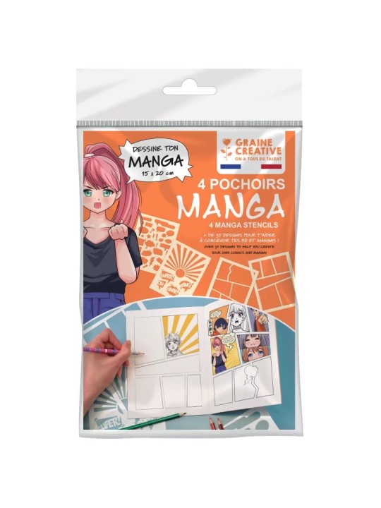 Pochoirs manga (x 4)