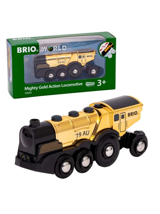 Locomotive dorée puissante à piles