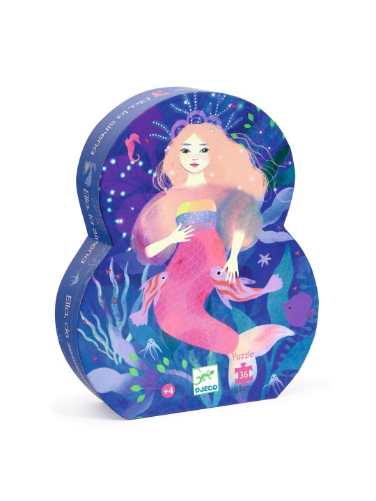 Puzzle silhouette - Ella la sirène - 36 pièces