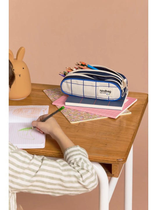 Trousse Malo tricolore bleu carreaux