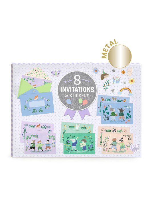 Invitations Fanfare des animaux (x 8)