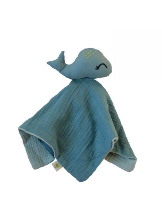 Doudou coton bio baleine