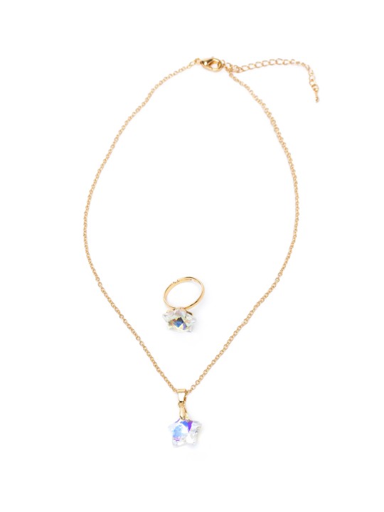 Collier et bague holographic star