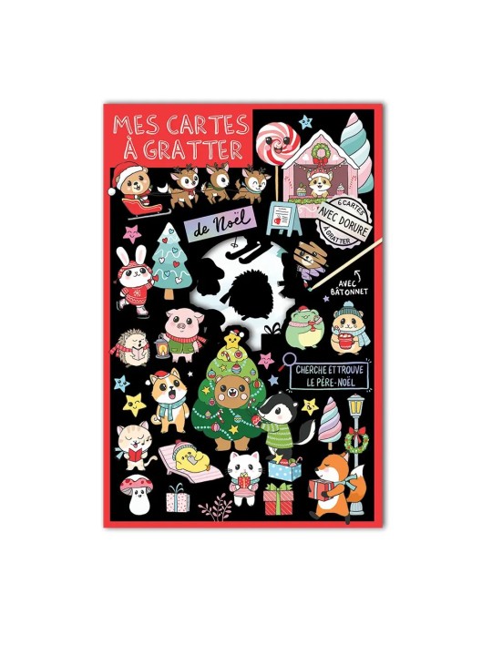 Cartes à gratter Noël kawaï