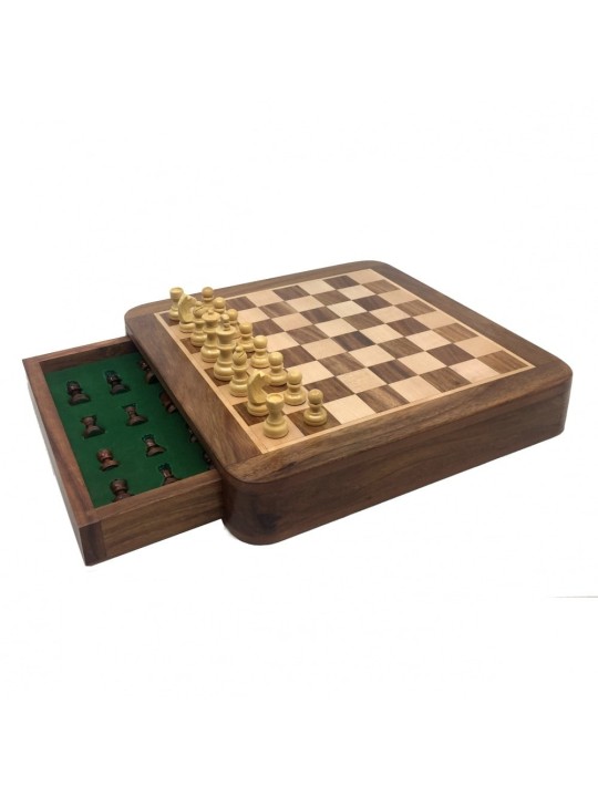 Jeu d'échecs tiroir 25 cm