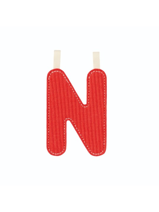 Lettre N rouge phosphorescente