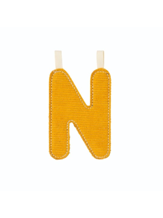 Lettre N jaune phosphorescente