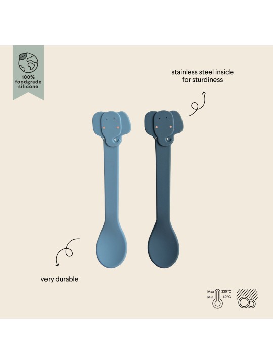 Cuillères silicone (x2) Mrs Elephant