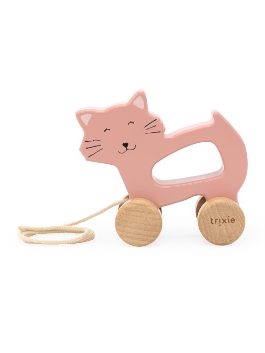 Jouet à tirer en bois - Mrs Cat