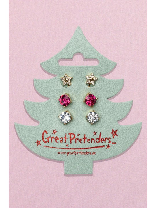 Boucles d'oreille à clip Holiday pleather tree (x3)