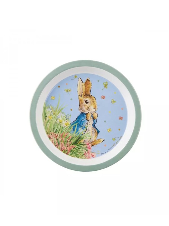 Assiette Pierre lapin verte
