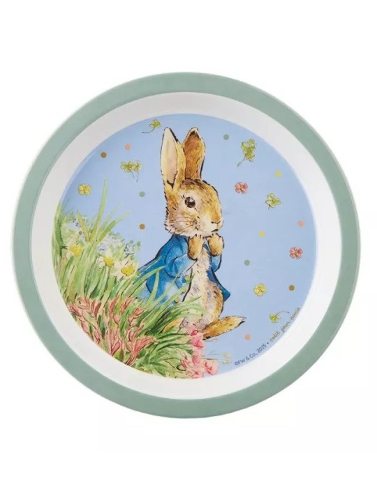 Assiette Pierre lapin verte