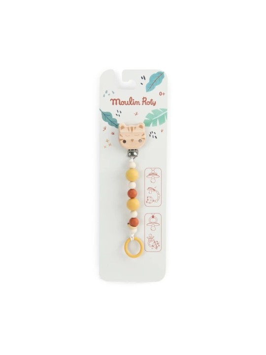 Attache tétine bois & silicone La forêt Mawa