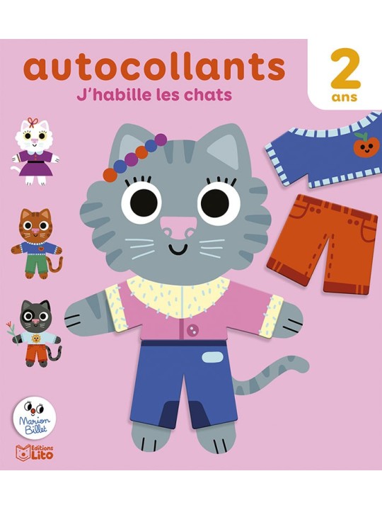 Autocollants 2 ans - J'habille les chats