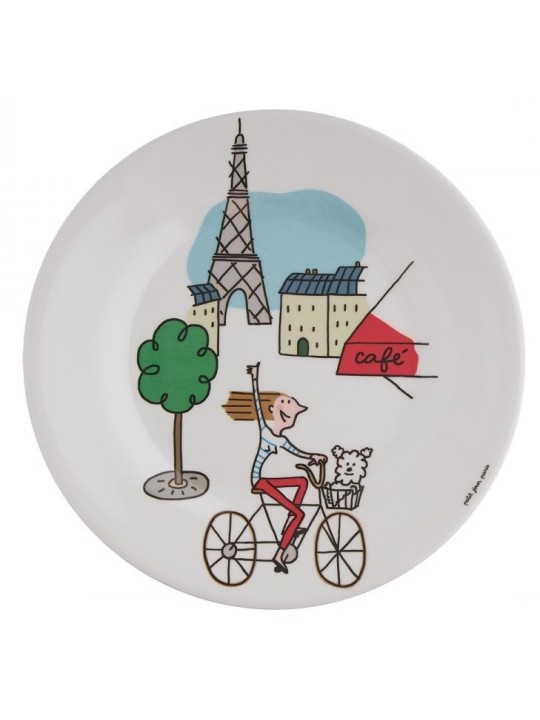 Assiette à dessert Paris à vélo