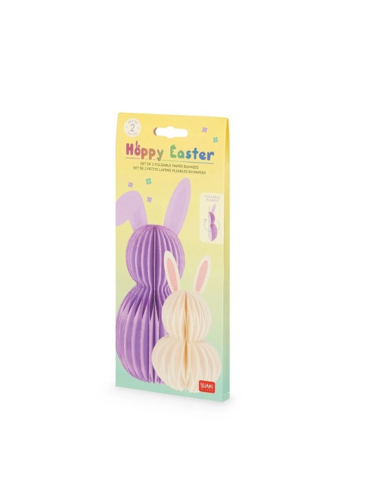 Set 2 lapins pliables en papier