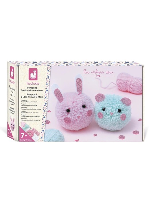 2 pompons animaux à créer