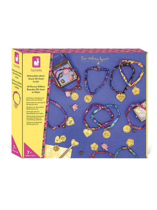 10 bracelets rubans à fleurs à créer