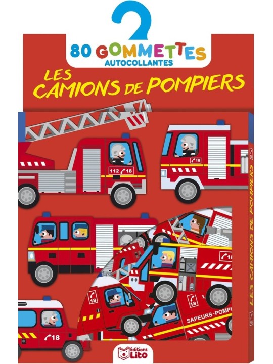 80 gommettes - Les camions de pompiers