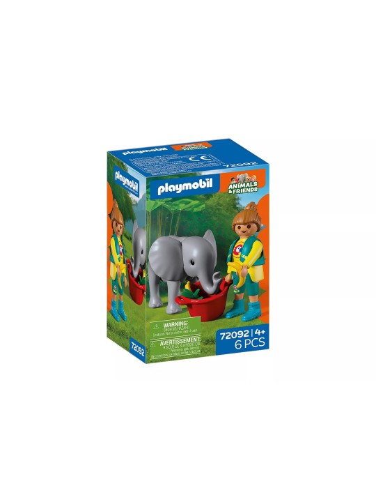 Animals & friends - Zoo : éléphanteau et gardien de zoo