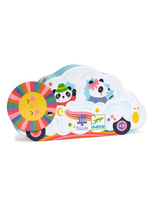 Puzzle silhouette - Voiture nuage 16 pièces
