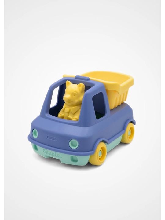Camion-benne bleu-jaune