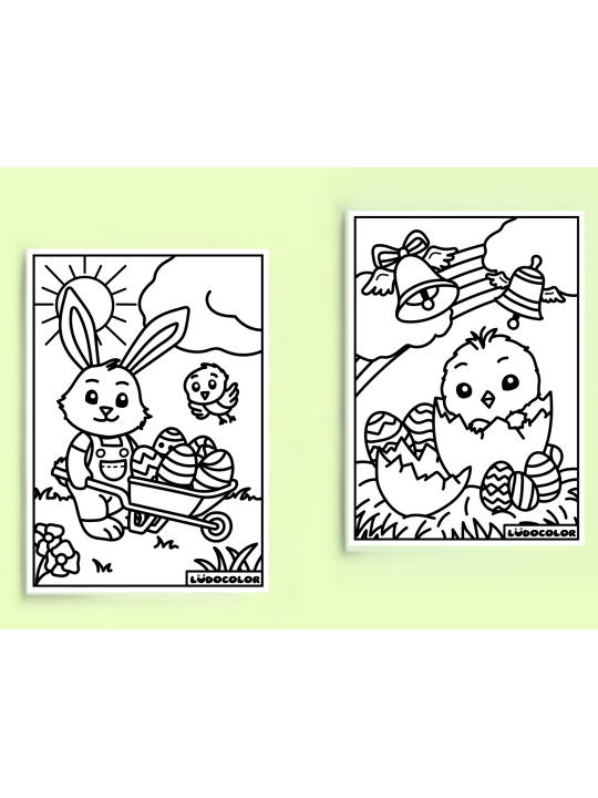 Mini duo coloriages velours Pâques
