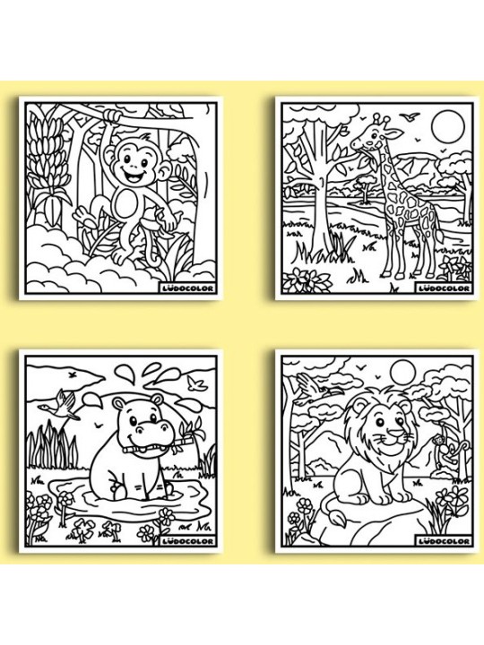 Mini quatuor coloriage velours savane