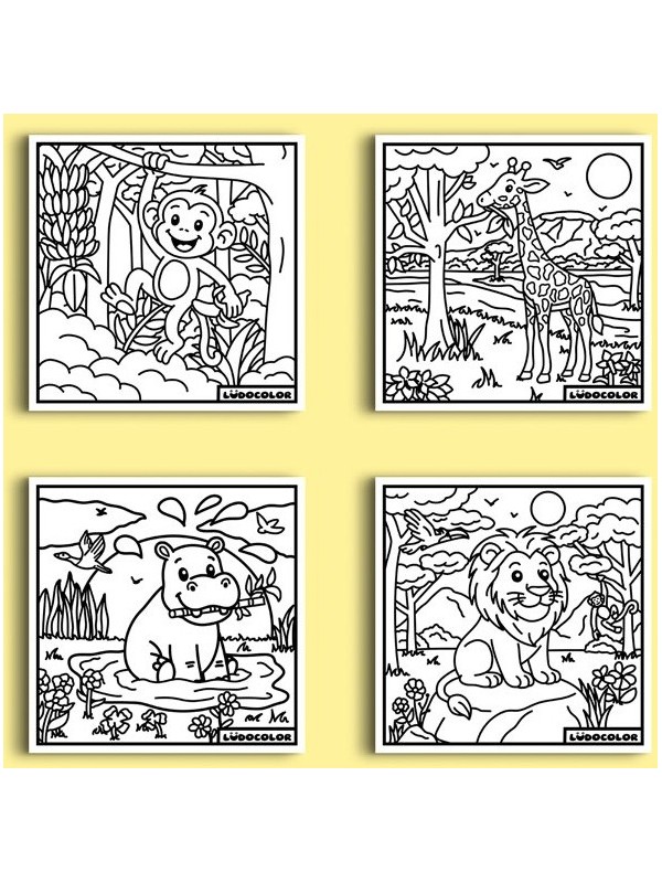 Mini quatuor coloriage velours savane