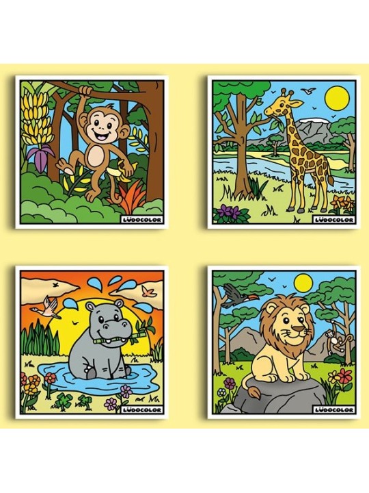 Mini quatuor coloriage velours savane