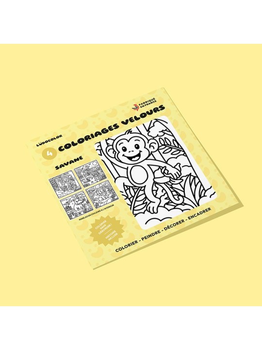 Mini quatuor coloriage velours savane