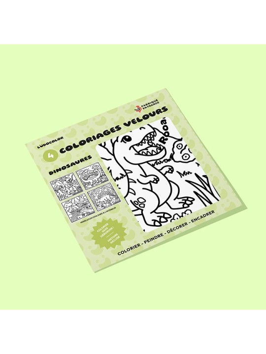 Mini quatuor coloriages velours dinosaures