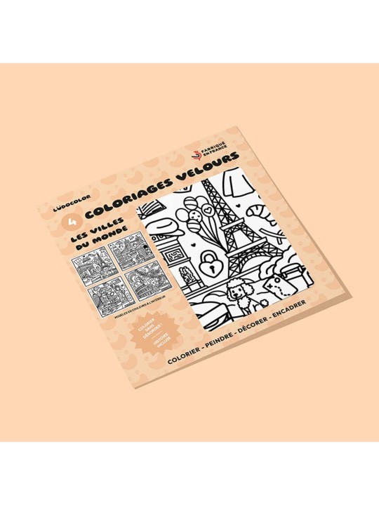 Mini quatuor coloriages velours les villes du monde