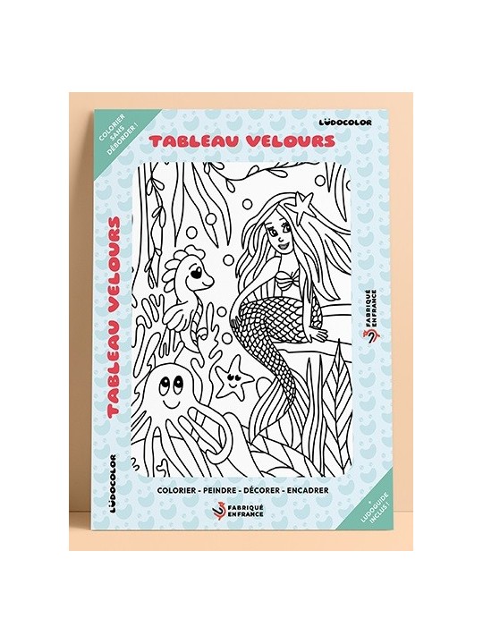 Tableau coloriage velours la sirène