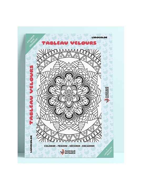 Tableau coloriage velours le mandala floral